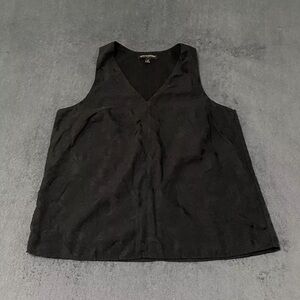 Banana Republic Sleeveless Blouse Womens M Black Floral Burnout Tank Whimsigoth